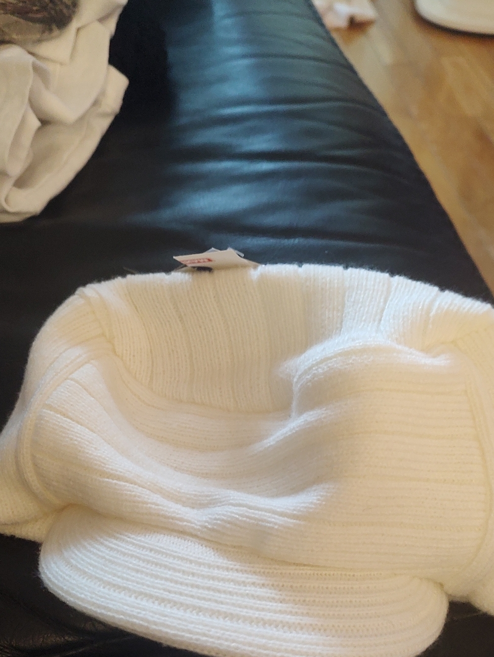 White Ribbed Knit Women’s Sweater by